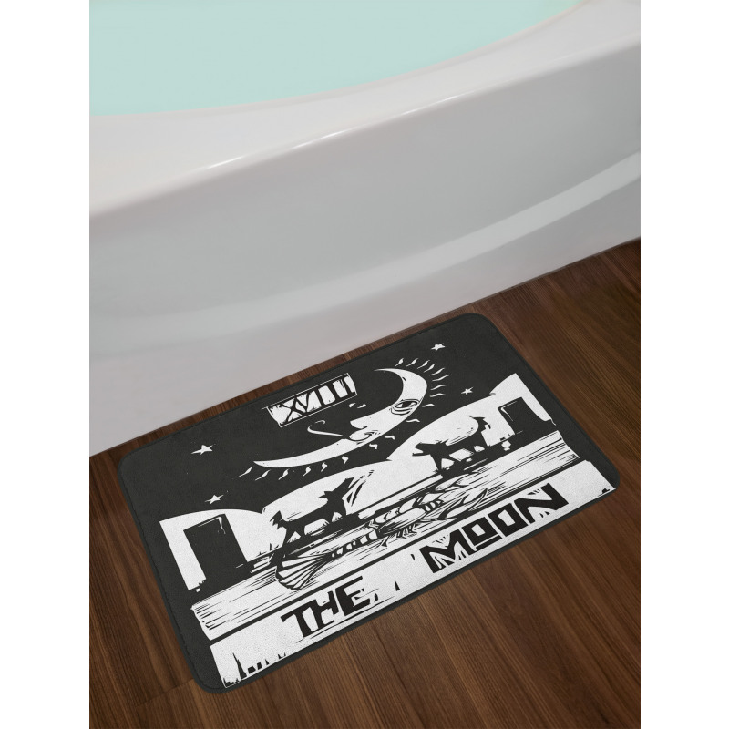 Lobster Wolves Moon Tarot Bath Mat