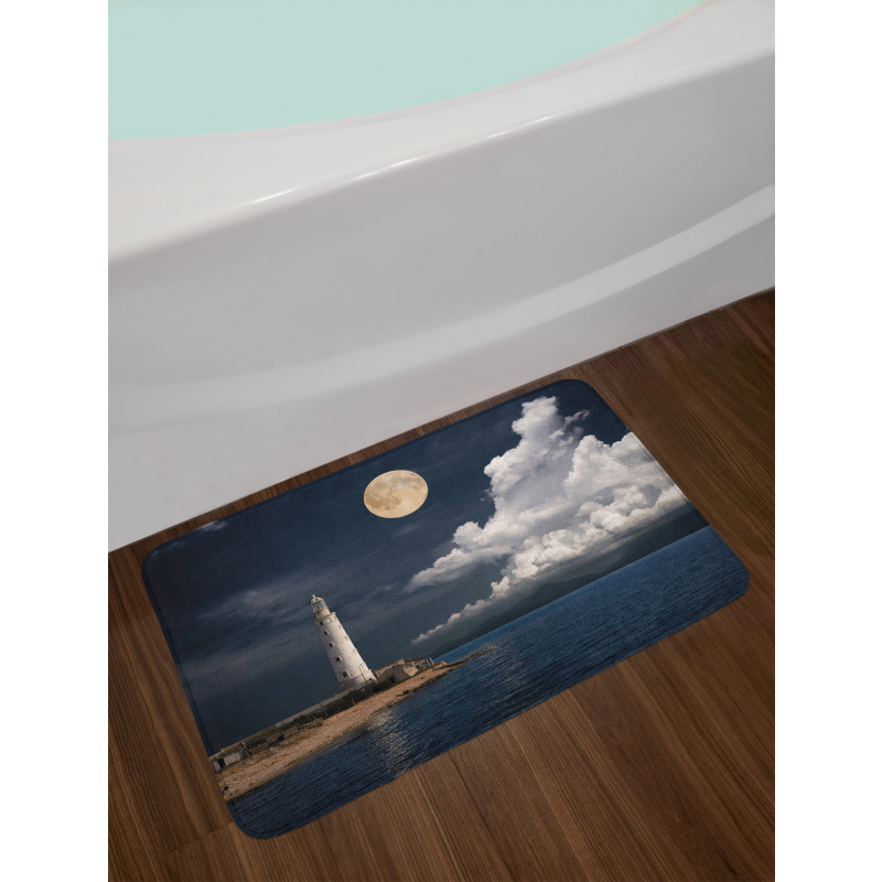 Old Lighthouse by Sea Bath Mat