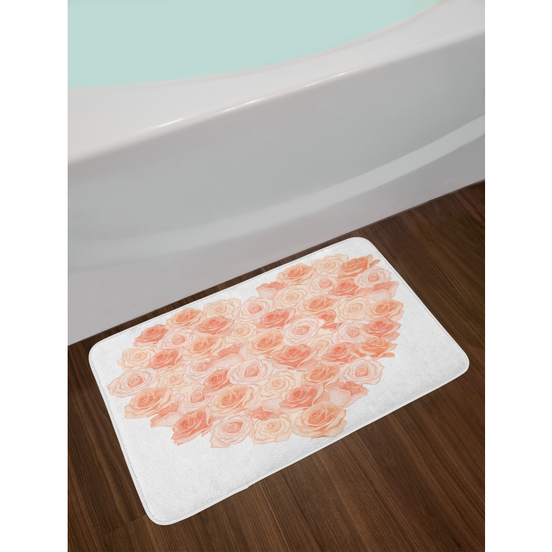 Heart Shaped Blossoms Bath Mat