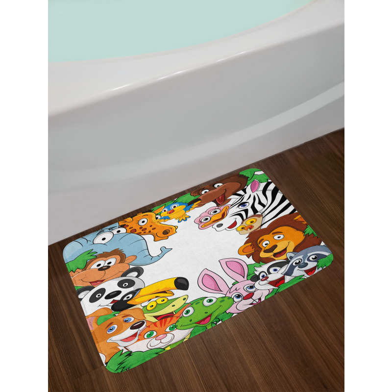 Tropical Jungle Animals Bath Mat