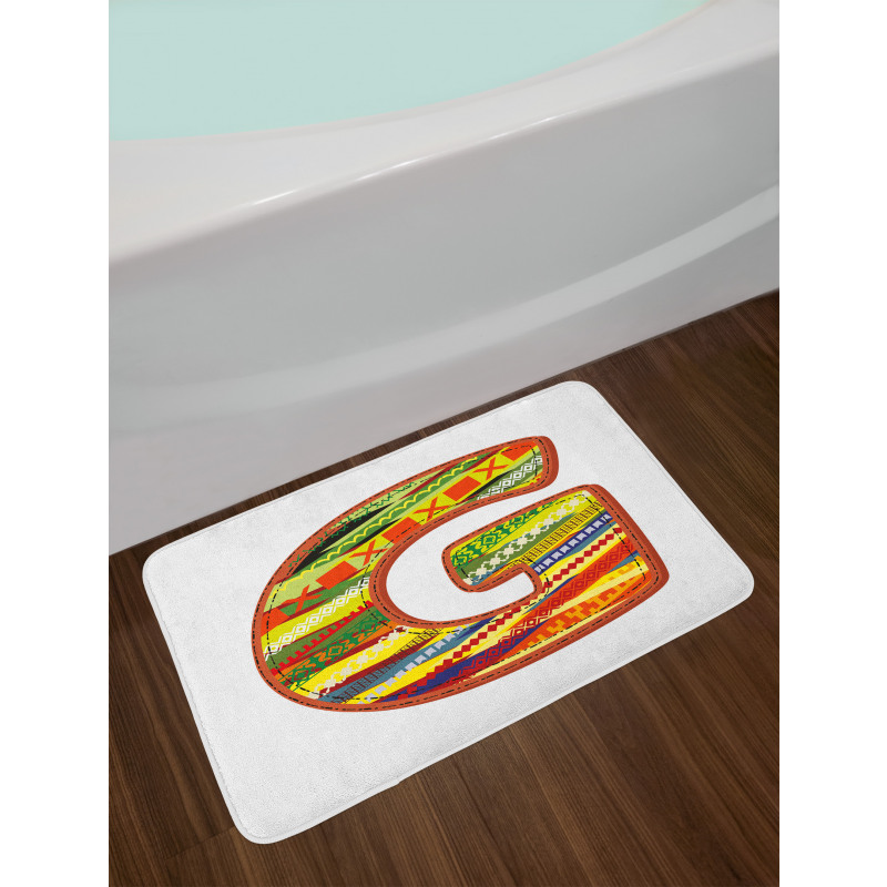G Red Calligraphy Name Bath Mat
