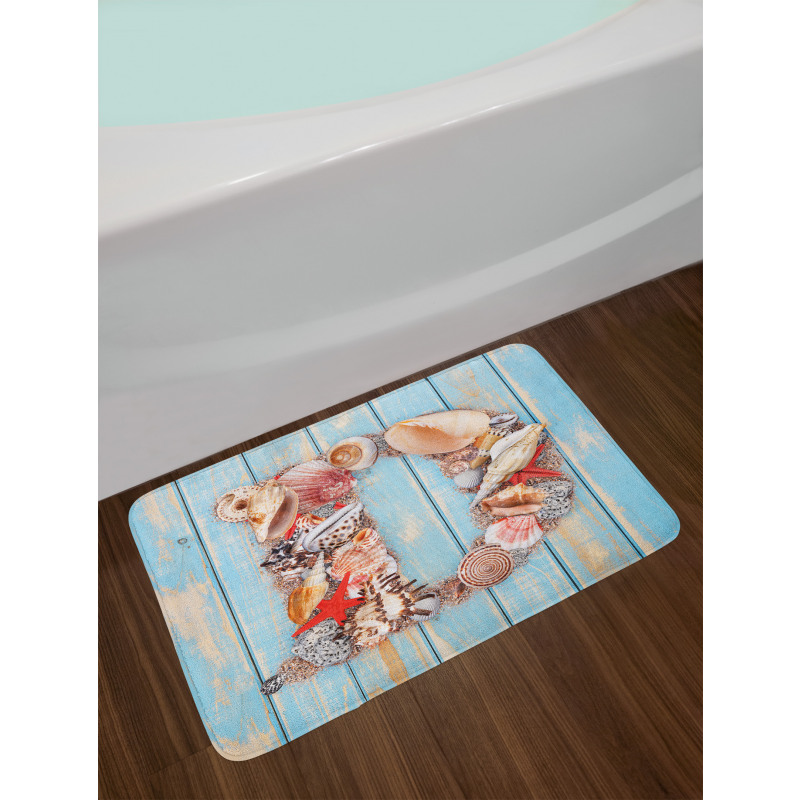 Marine Themed Alphabet Bath Mat