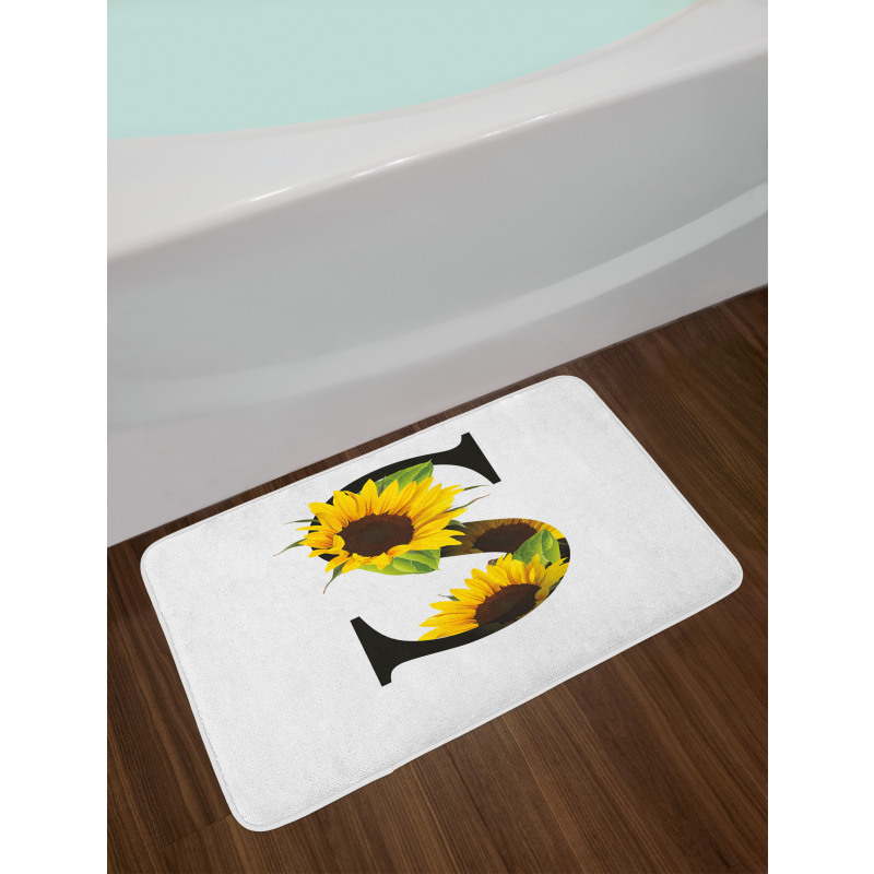 Sunflower Art Design Bath Mat