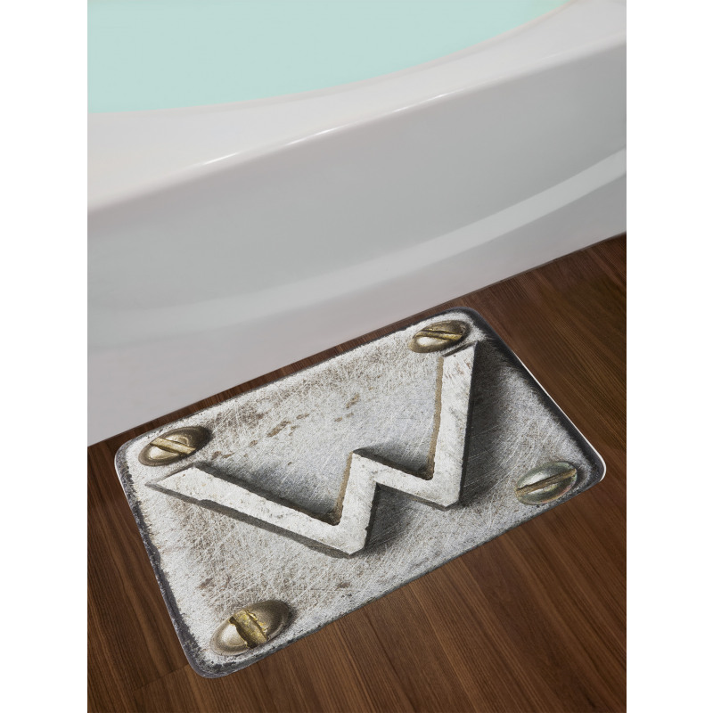 Uppercase W Industrial Bath Mat