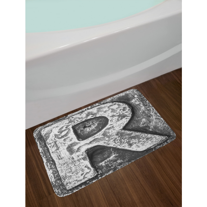 Iron Tones Uppercase R Bath Mat