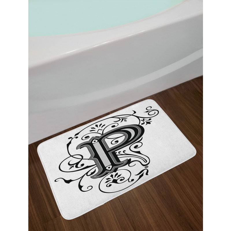 Floral Essence Initial Bath Mat