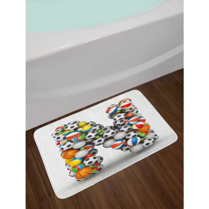 Various Balls Capital Bath Mat