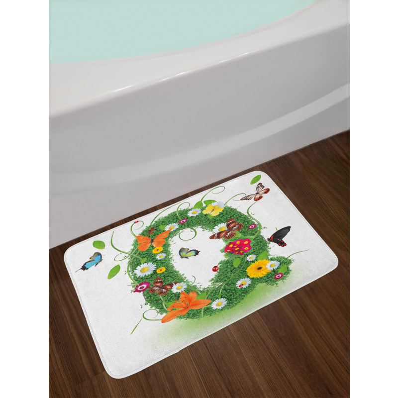 Summer Alphabet Herbs Bath Mat