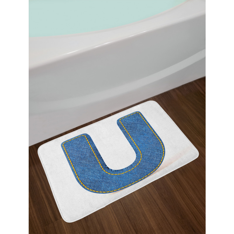 Denim Letter Alphabet Bath Mat