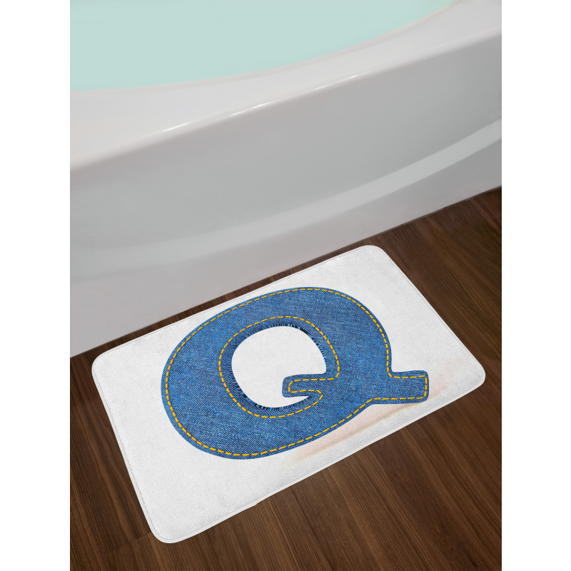 Conceptual Denim Font Bath Mat