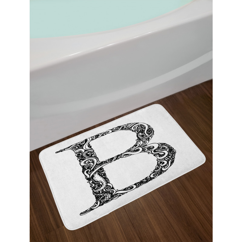 Abstract Swirls Design Bath Mat