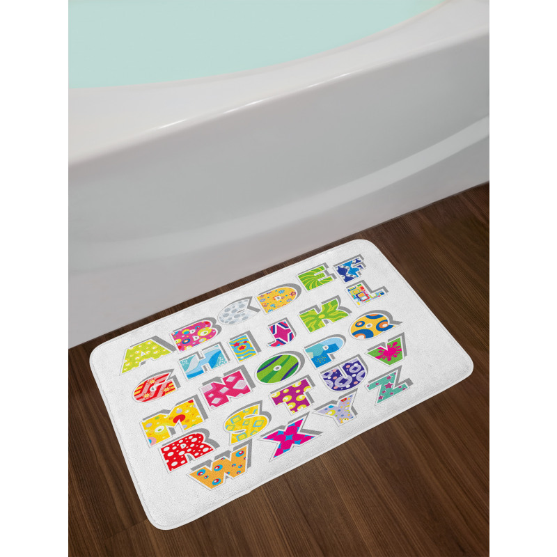 Alphabet Set Colorful Bath Mat