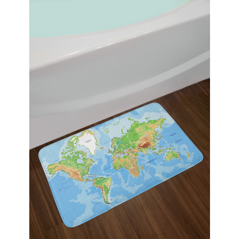 Topographic Education Bath Mat