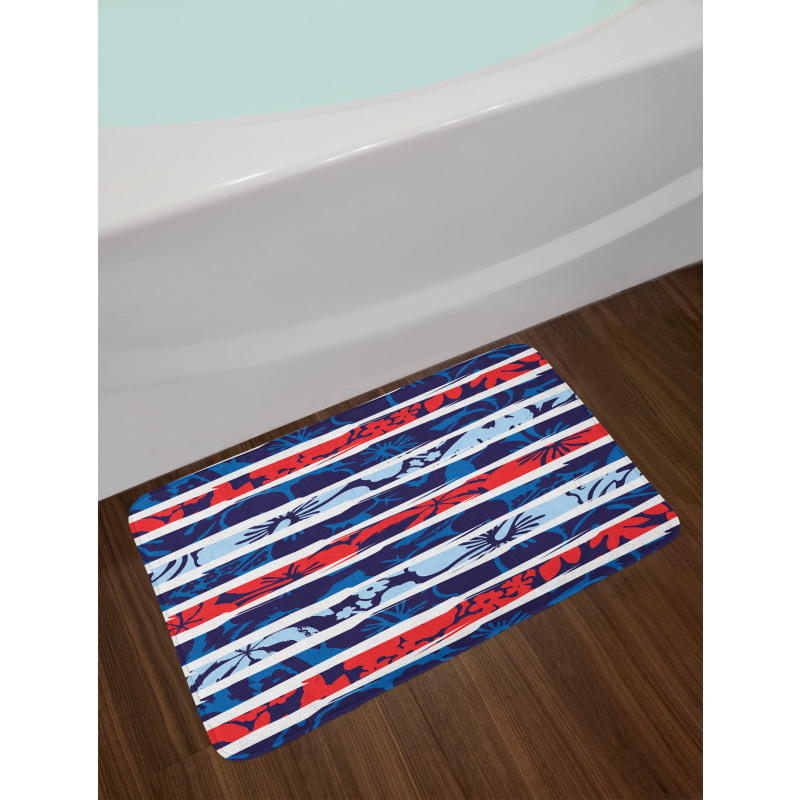 Tropical Hibiscus Beach Bath Mat