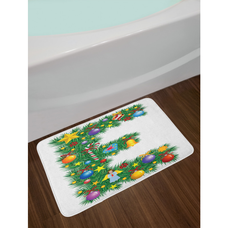 Capitalized E Big Star Bath Mat