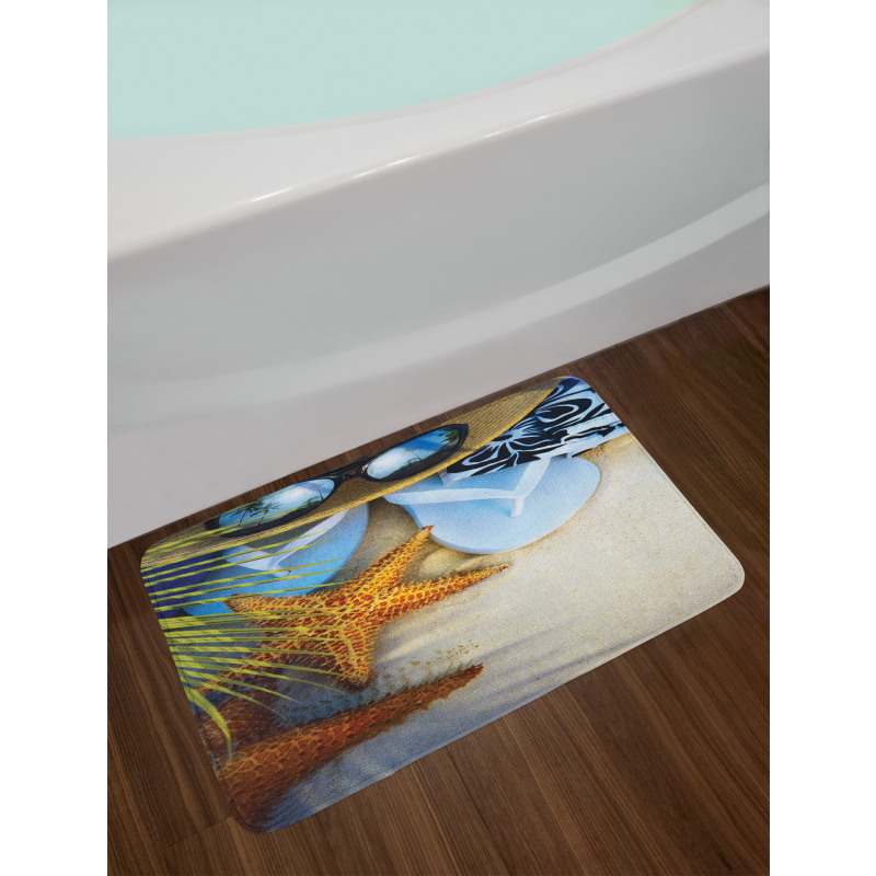 Tropical Beach Seashell Bath Mat