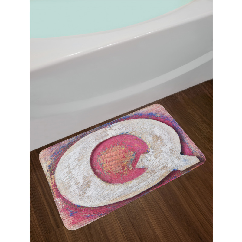 Wooden Writing Bath Mat