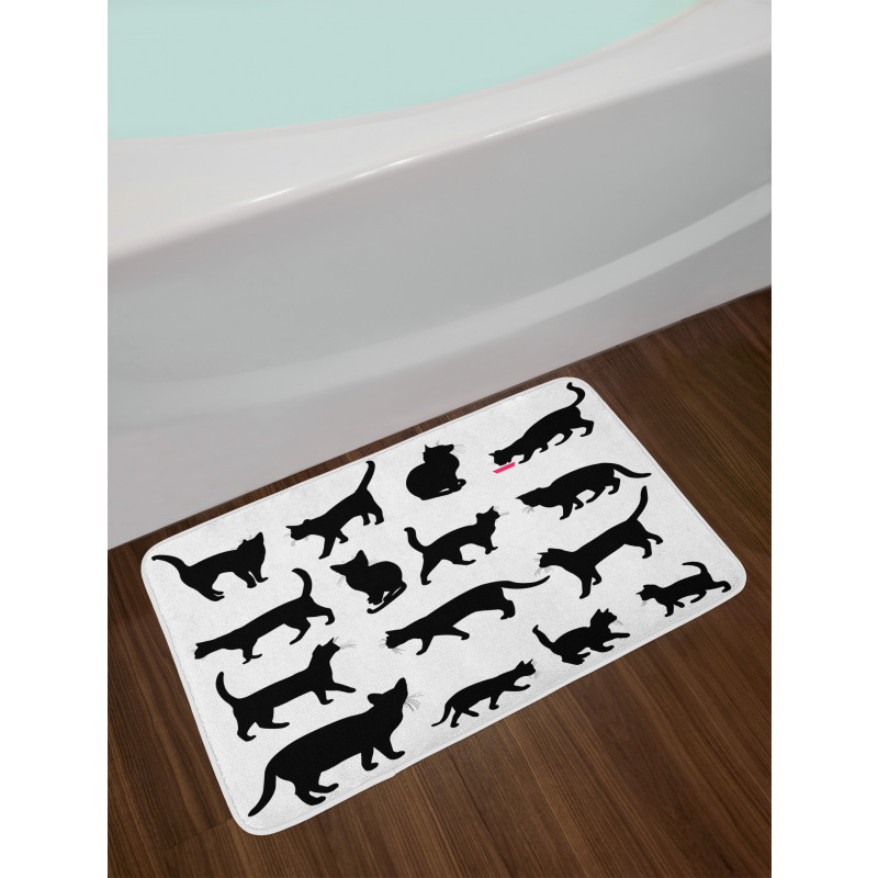 Black Kittens Pets Paws Bath Mat