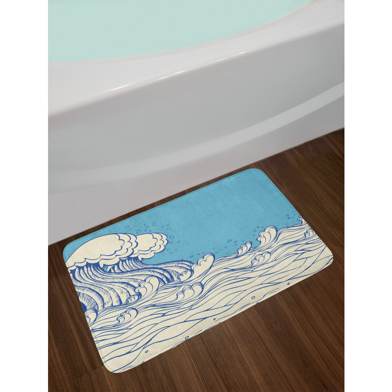 Abstract Doodle Wave Bath Mat