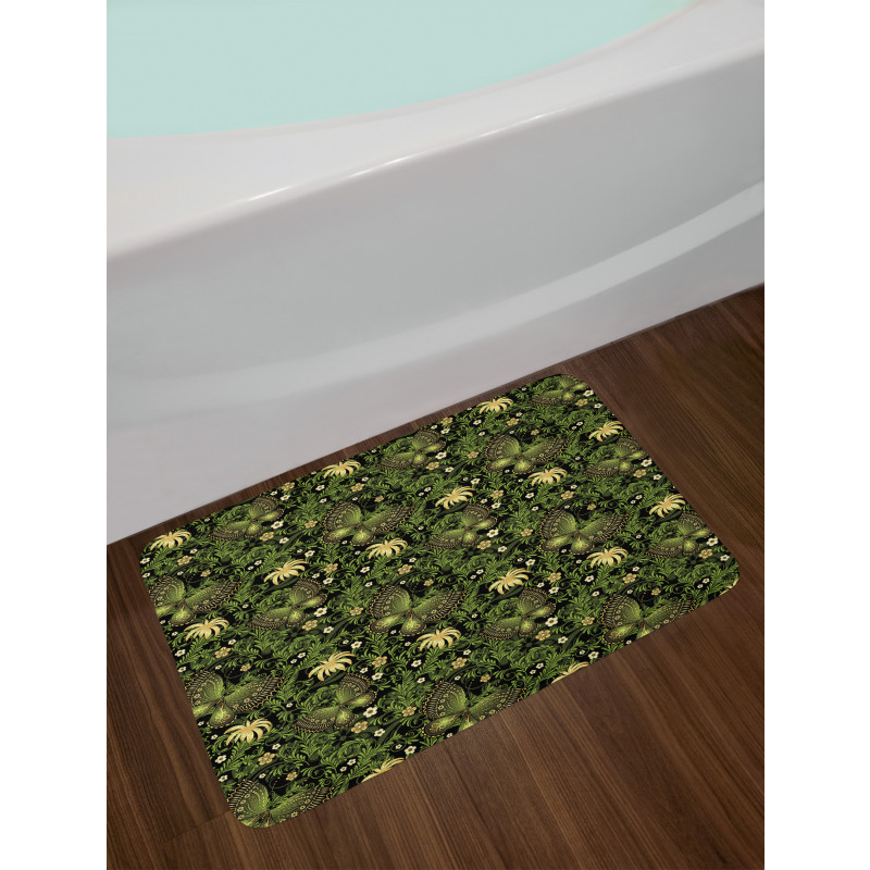 Spring Butterflies Ornate Bath Mat