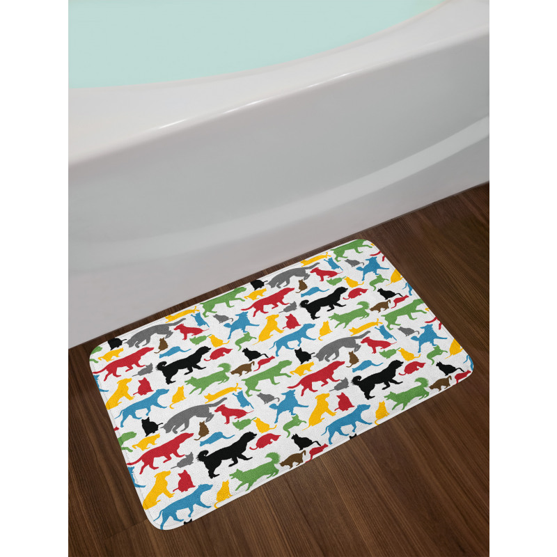 Colorful Cats and Dogs Bath Mat