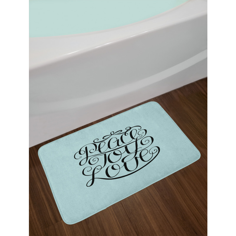 Peace Love Joy Lettering Bath Mat