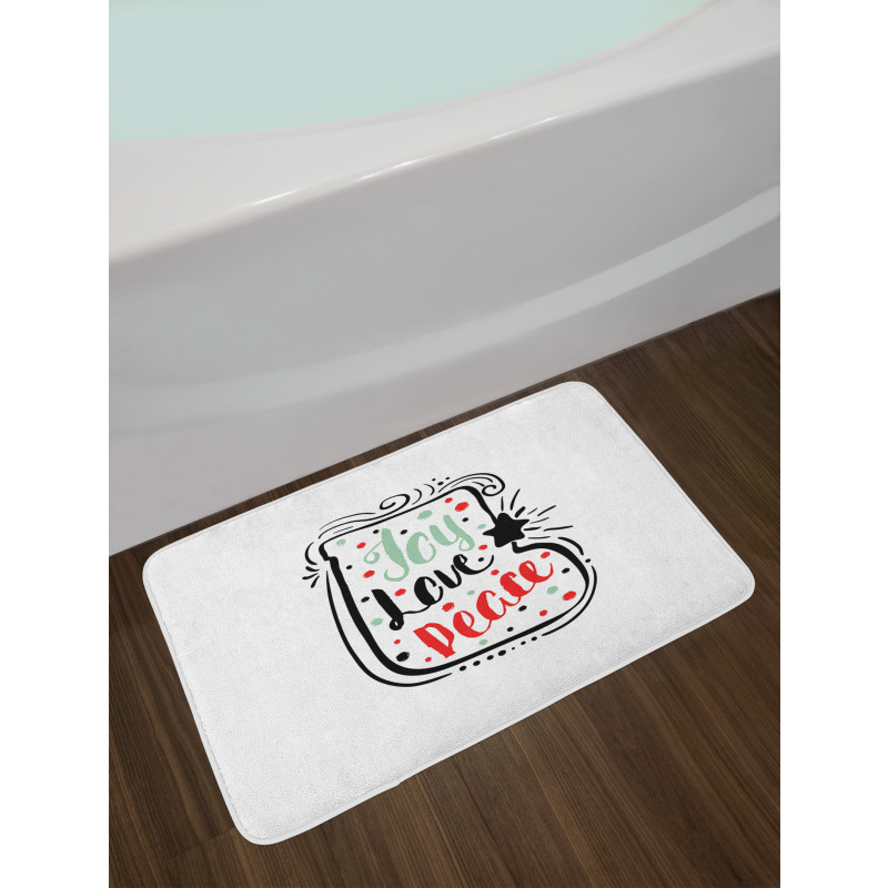 Abstract Christmas Sock Bath Mat