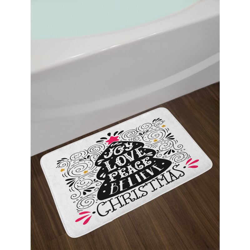 Christmas Tree Pattern Bath Mat