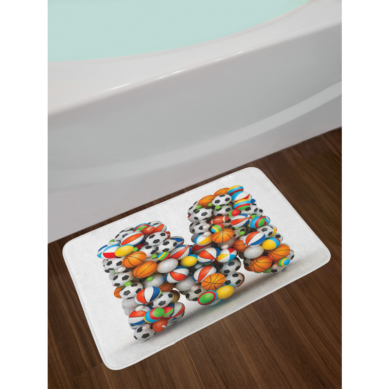 Alphabet Sports Balls Bath Mat