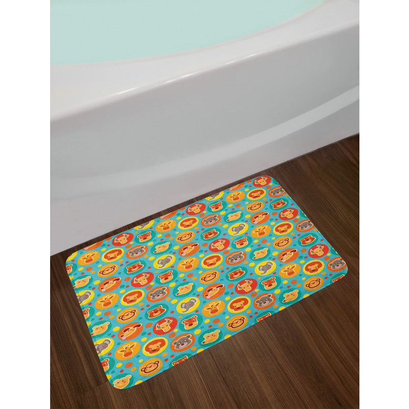 Comic Fun Faces Bath Mat