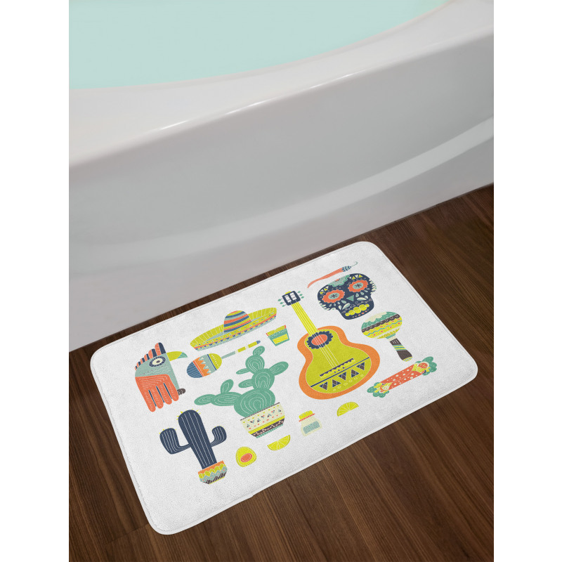 Mexican Motifs Taco Bath Mat