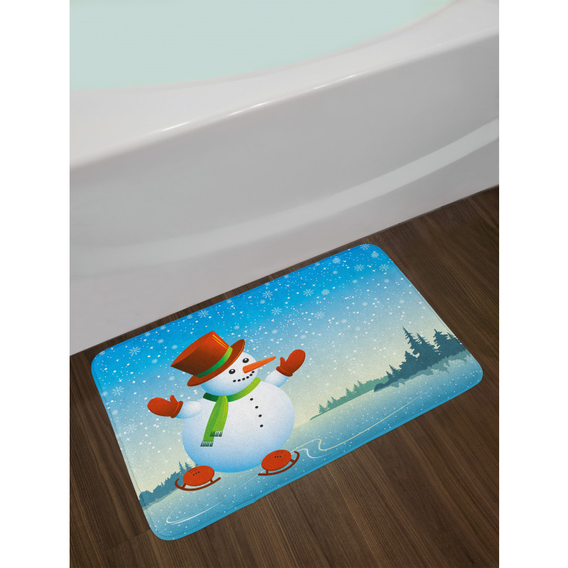 Skating Happy Cartoon Bath Mat