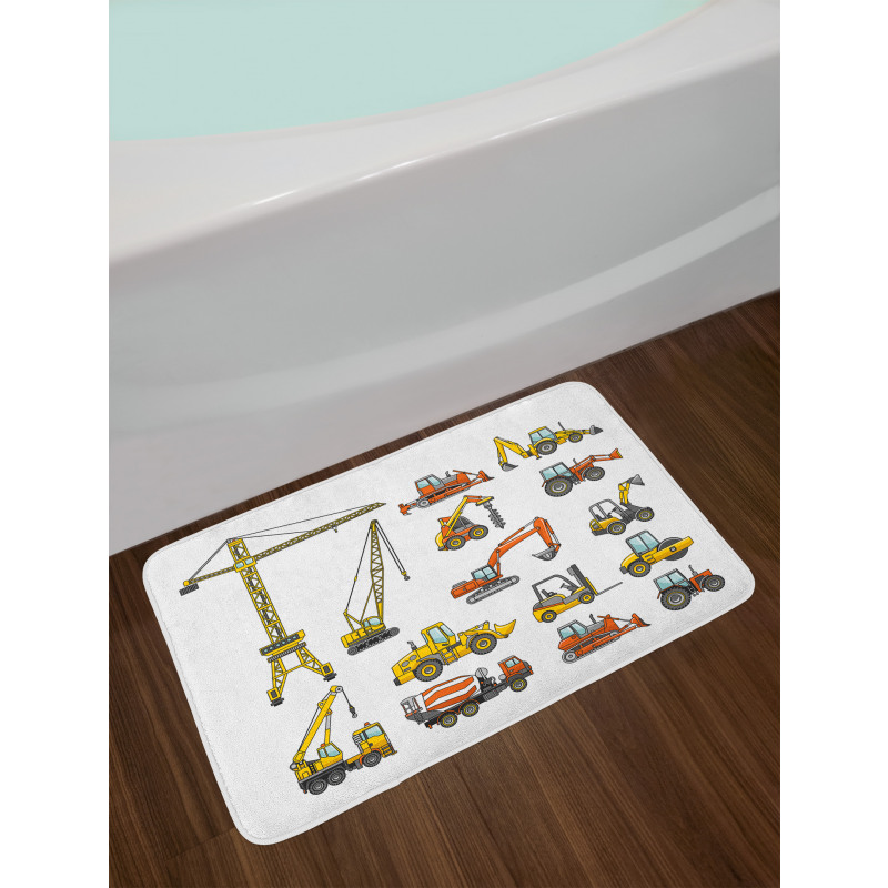 Cartoon Machinery Bath Mat