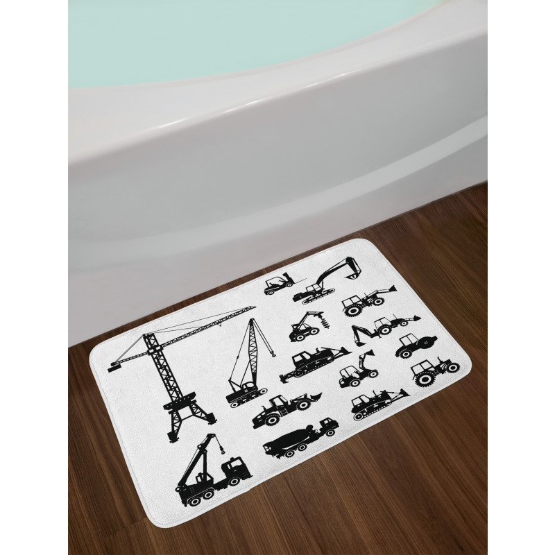 Black Trucks Set Bath Mat