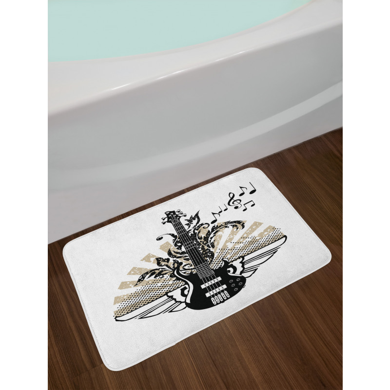 Rock and Roll Pattern Bath Mat