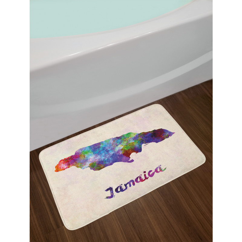 Abstract Country Map Bath Mat