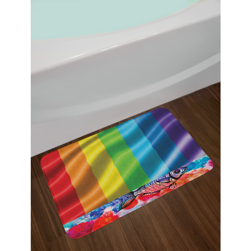 Pride Flag Inspired Design Bath Mat