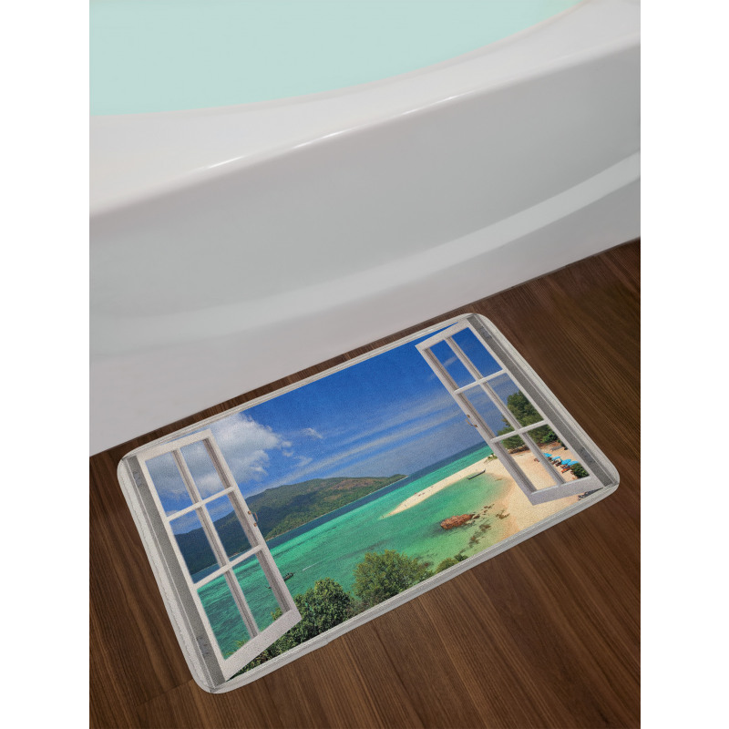 Tropic Scene in Window Bath Mat