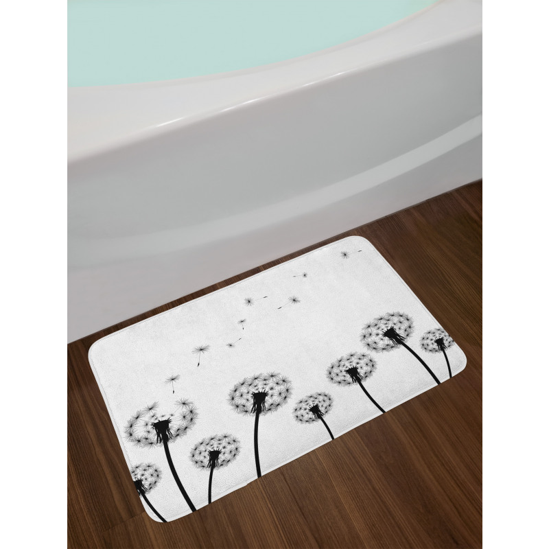 Faded Blowball Plant Bath Mat