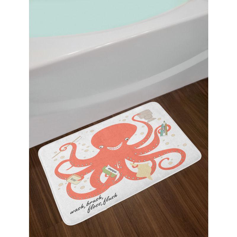 Octopus Holding Sap Bath Mat