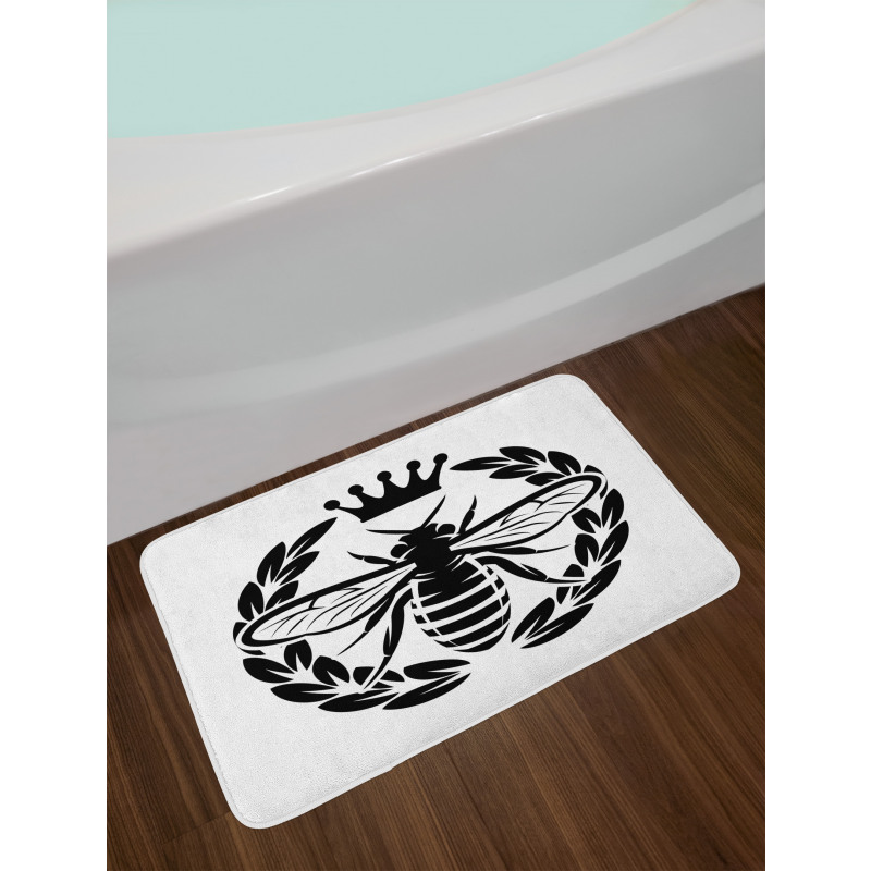 Monochrome Wreath Bath Mat