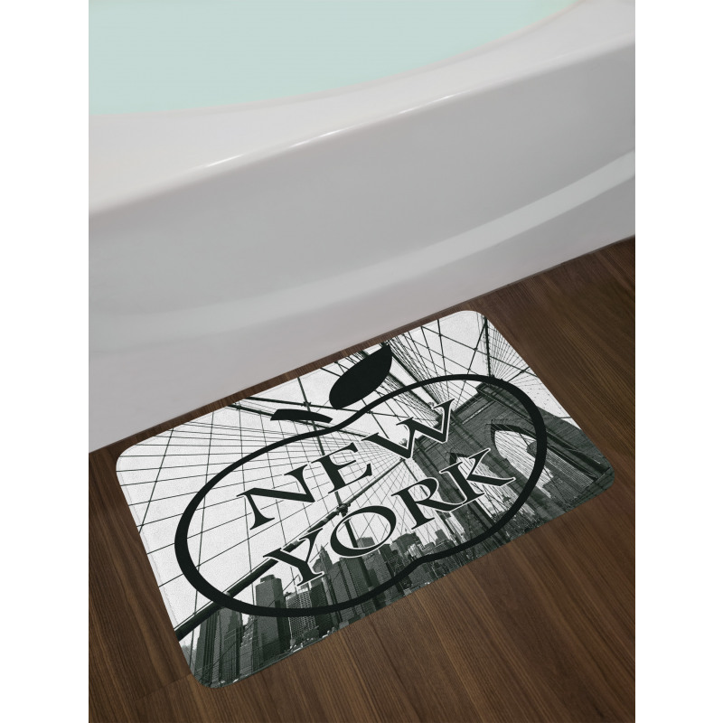 Cityscape Big Apple Motif Bath Mat