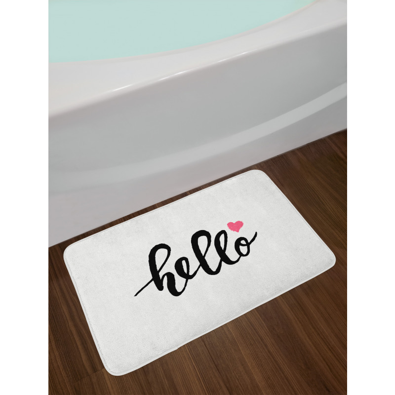 Message with Heart Bath Mat