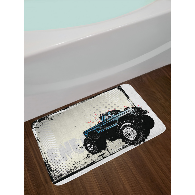 Halftone Monster Pickup Bath Mat