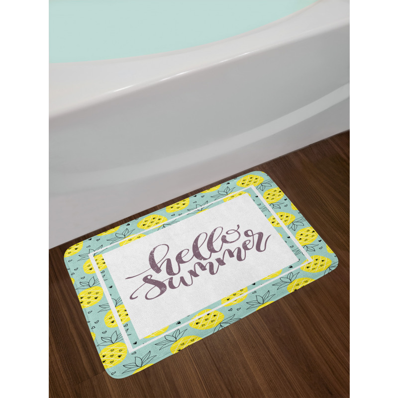 Yellow Pineapples Bath Mat