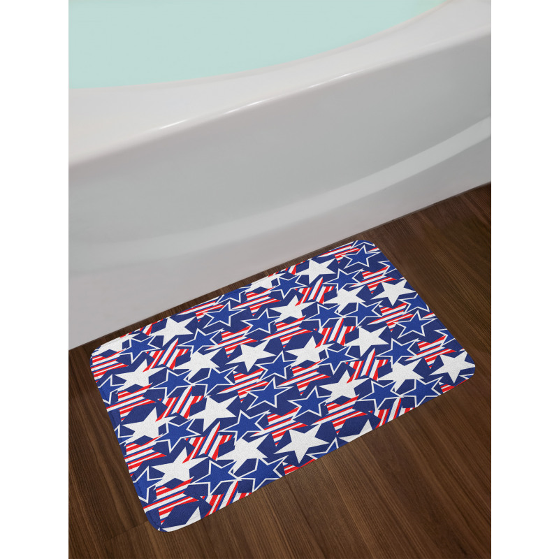 Patriotic American Star Bath Mat