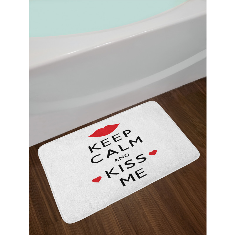 Kiss Me Red Hearts Bath Mat