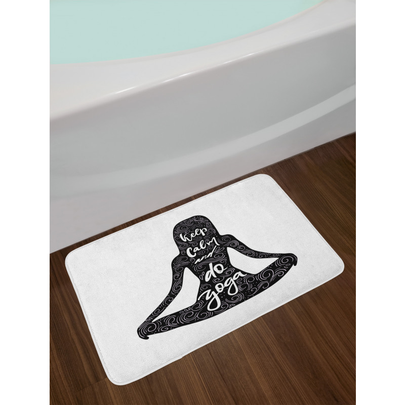 Do Yoga Words Girl Bath Mat