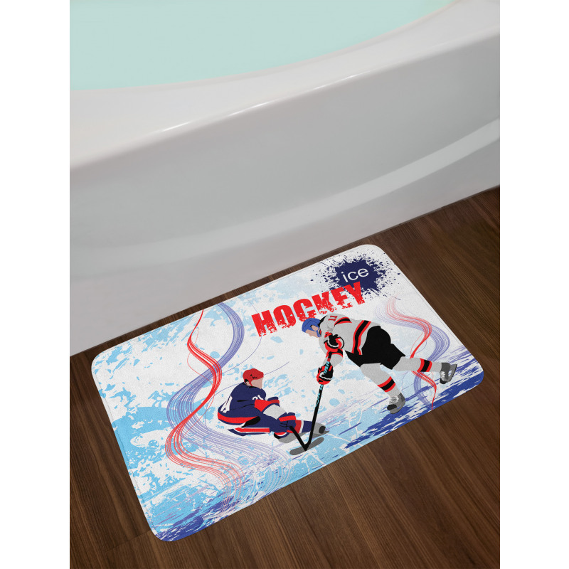 Players on Skating Rink Bath Mat