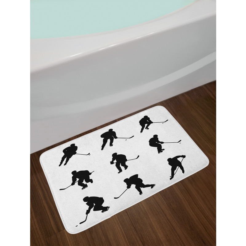 Black Player Silhouettes Bath Mat